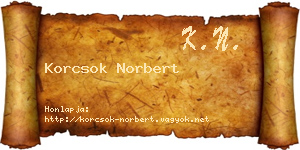 Korcsok Norbert névjegykártya